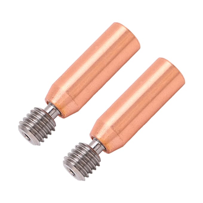 2 stuks 3D Printer Keel Nozzle Ti Legering Koper Bimetaal voor Ender 3 3 V2 3 Pro Hotend 1.75mm Boring beige