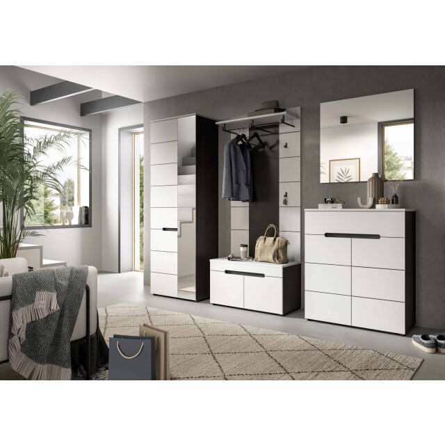 Canu kledingkastcombinatie wit NB Basaltgrijs NB - 37x160x190cm
