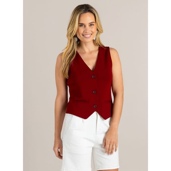 IVY BEAU Givenny Tops - Dark Red - maat 42
