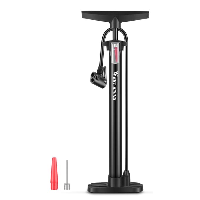 Compacte 160PSI fietsband voetpomp draagbare fietspomp basketbal elektrische fiets motorfiets zwart