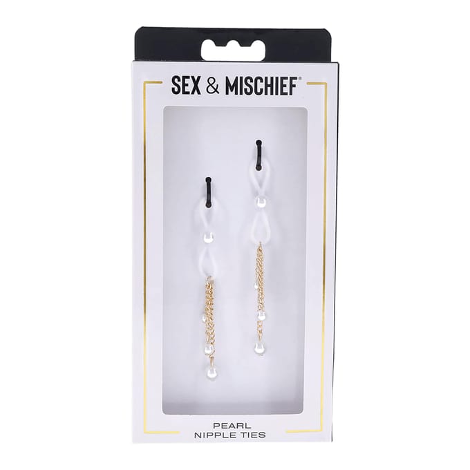 'Sex and Mischief - Pearl Nipple Ties'