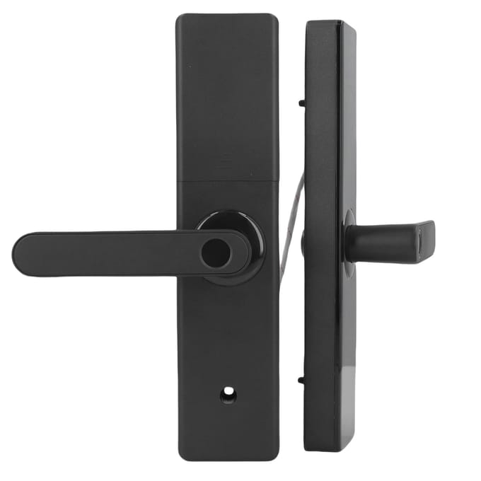 WiFi Slim Deurslot met Handgrepen voor Tuya Vingerafdruk IC-kaart Wachtwoorden Sleutels Toegang Elektronisch gray