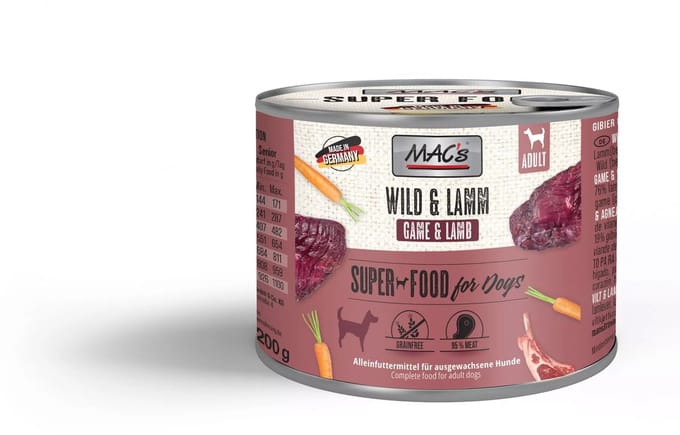 MAC's Hondenvoer Natvoer Blik - 95% Wild & Lam - 6 x 200g