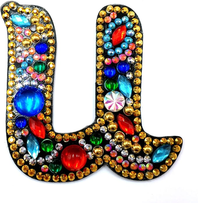 Sleutelhanger letter U - Diamond painting - compleet pakket - Diamond painting by Wietske