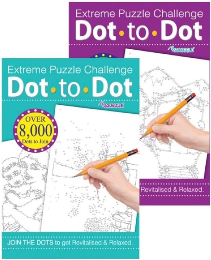 2x Volwassen Puzzelboek - Moeilijke Stippen Verbinden Puzzels A4 Formaat