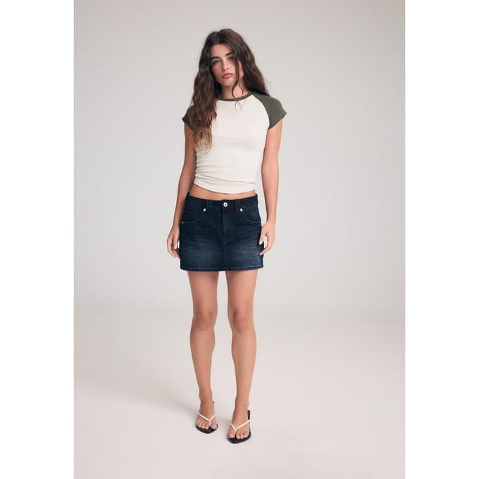 Stradivarius D62 Denim broekrok  PARELGRIJZE DENIM WASSING 34