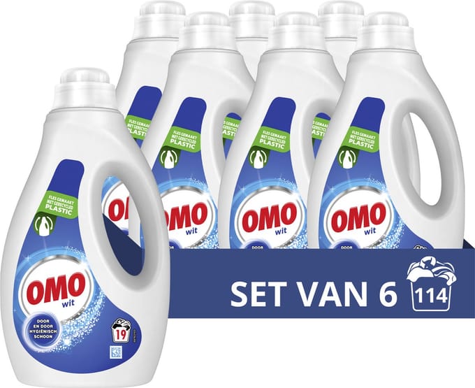 Omo - Vloeibaar Wasmiddel - Wit - 6 flessen - 114 wasbeurten