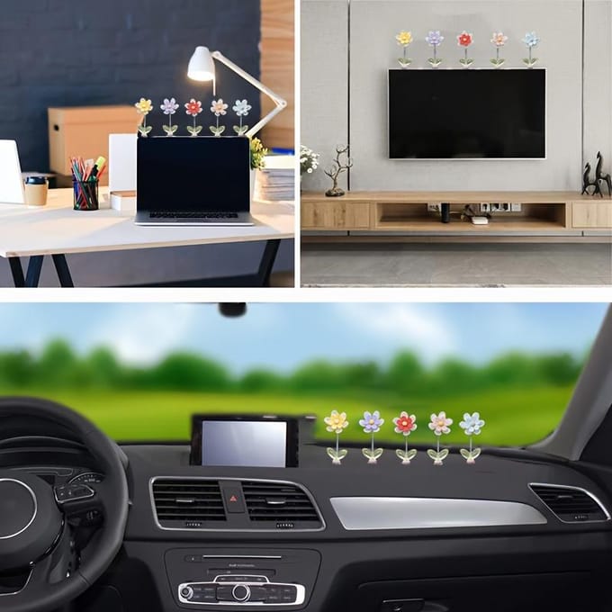 Madeliefje Bloem Auto Middenconsole Decoratie Huis Creatief Schattige Bloem Decoratie gray