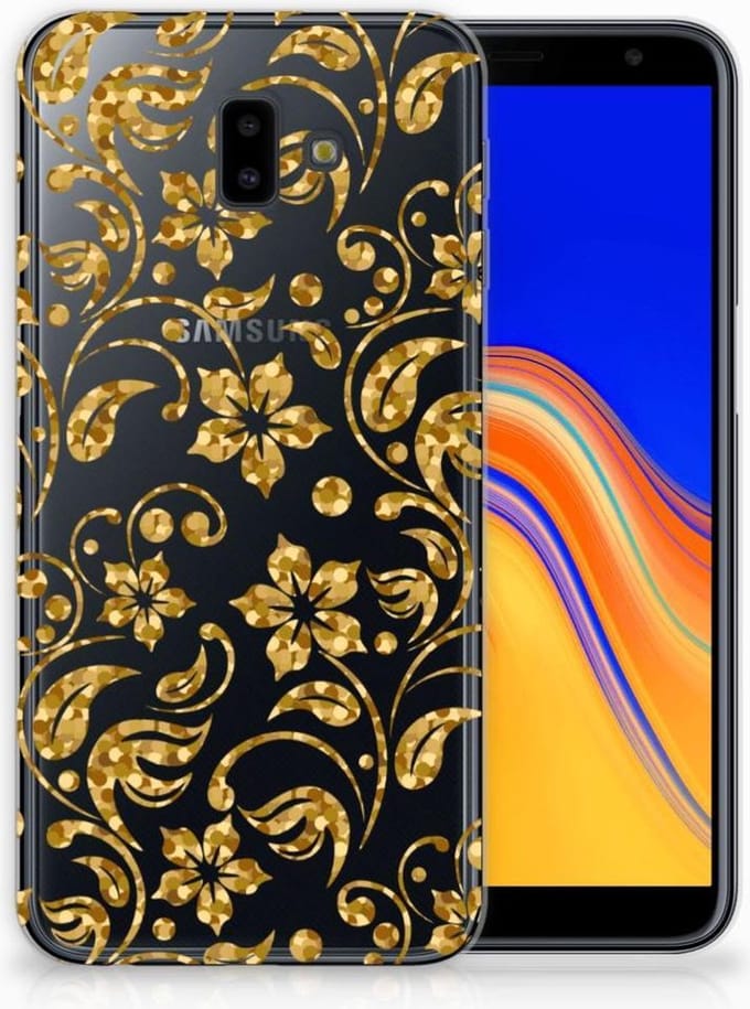 Samsung Galaxy J6 Plus (2018) TPU Case Gouden Bloemen