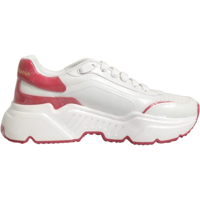 Dolce & Gabbana Witte Roze Daymaster Lage Sneakers Schoenen