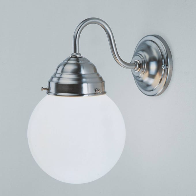 Berliner Messinglampen Wandlamp Larry, nikkel mat