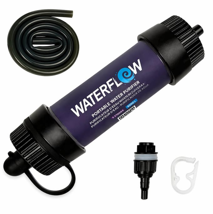 TIM® Waterfilter noodpakket - Waterfilter - Paars- 16cm x 4cm x 4cm