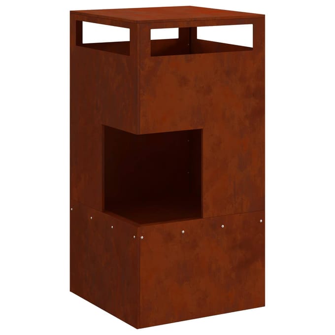 vidaXL - Vuurkom - Bruin - 50 - x - 50 - x - 100 - cm - weervast - staal