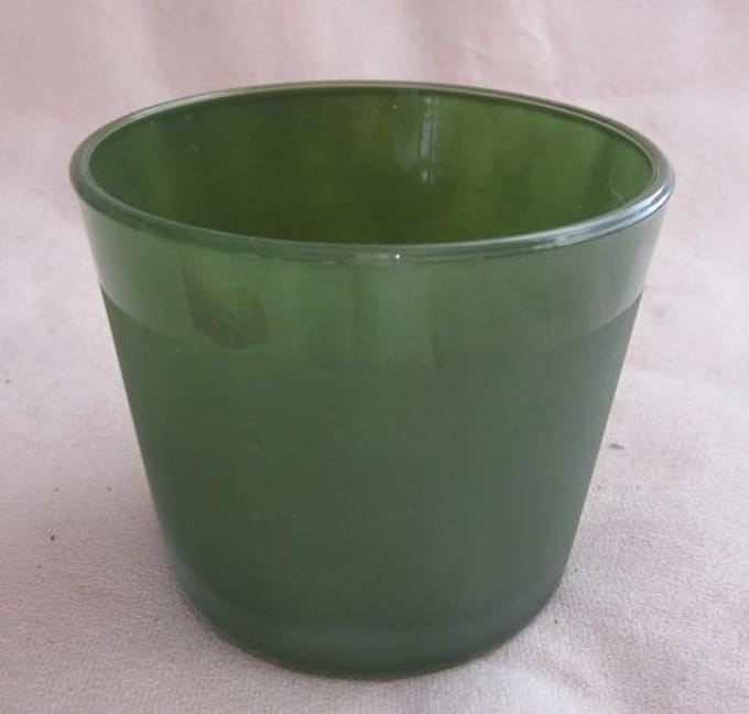 ZoeZo Design - 2 stuks - Dik glas - glas - mat - overpot - bloempot - mosgroen H11 x Ø 12 cm - waxinelichtjeshouder