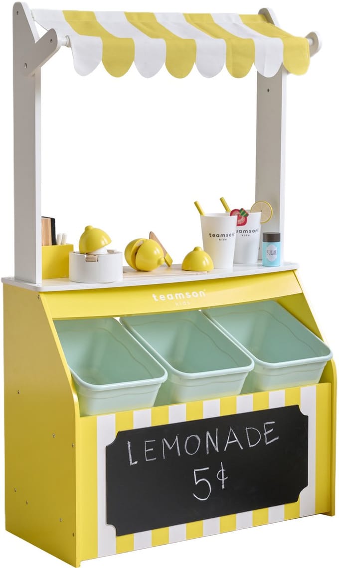 Teamson Kids Limonadekraam Speelset met Interactieve Accessoires - Rollenspel Speelgoed - Geel