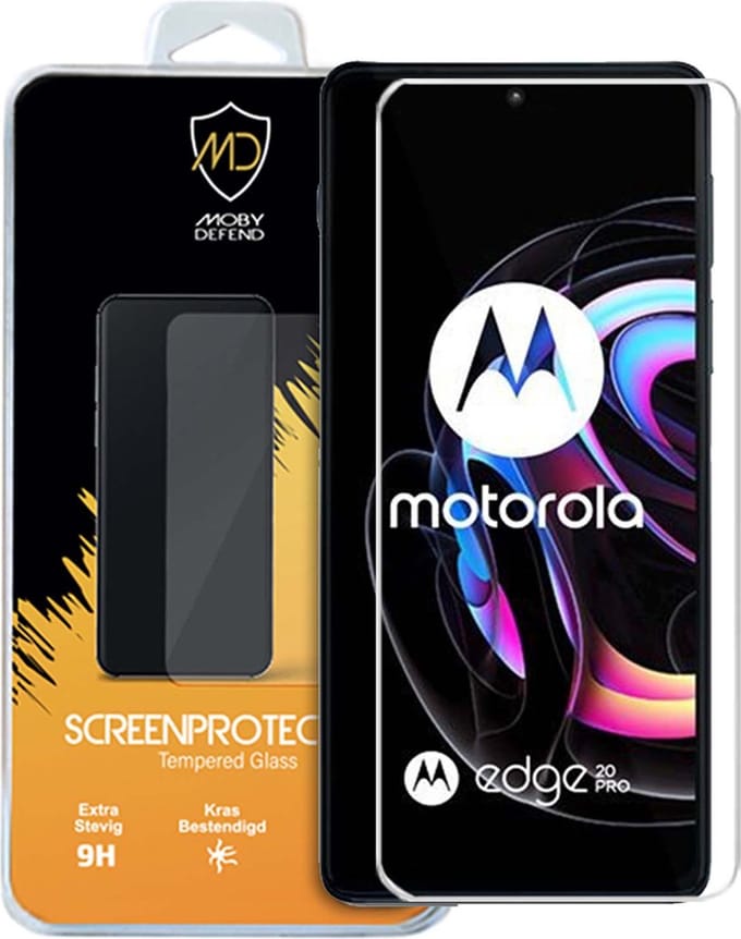 MobyDefend Screenprotector - Geschikt voor Motorola Edge 20 Pro - Case-Friendly Screensaver - Gehard Glas