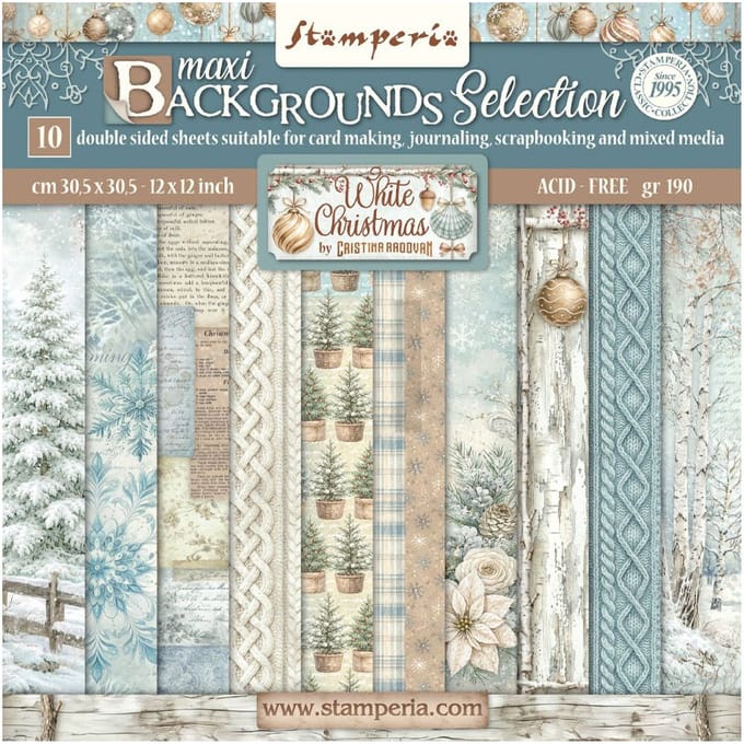 Stamperia Scrapbook blok "White Christmas Backgrounds"