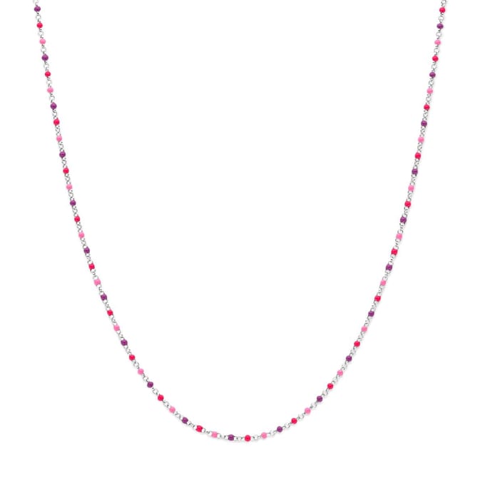 Collier bolletjes gekleurd emaille 36 + 4 cm