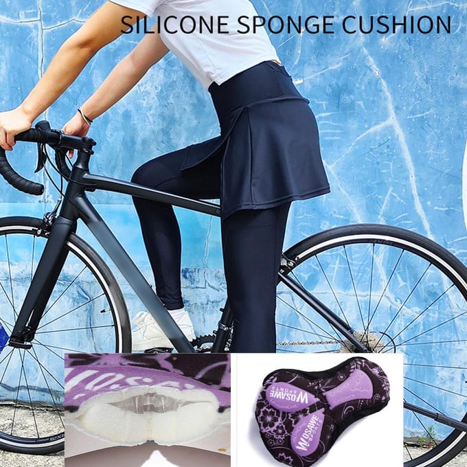 Damesfietskleding Siliconen sponspad Lange broek Snel drogend Ademend Hoge elasticiteit S black