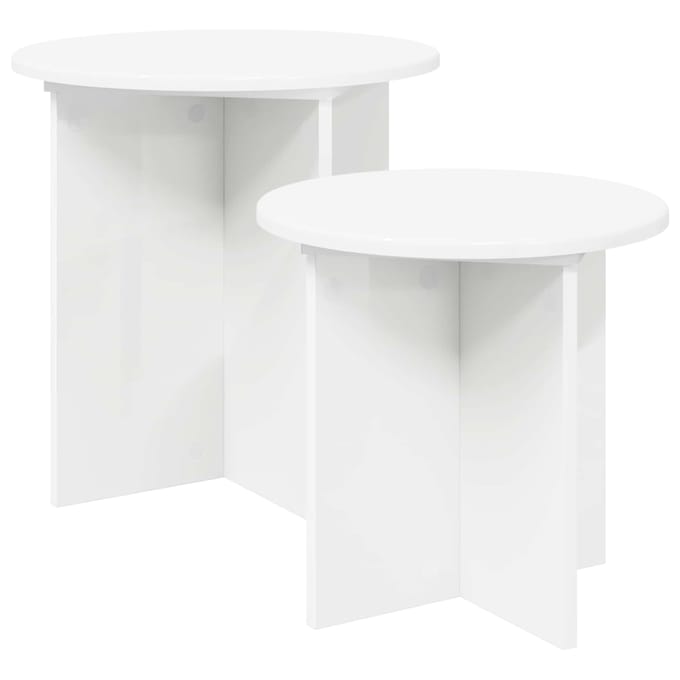 vidaXL - Bijzettafelset - 2 - st - Ø - 45 - x - 45 - cm - Geconstrueerd - hout