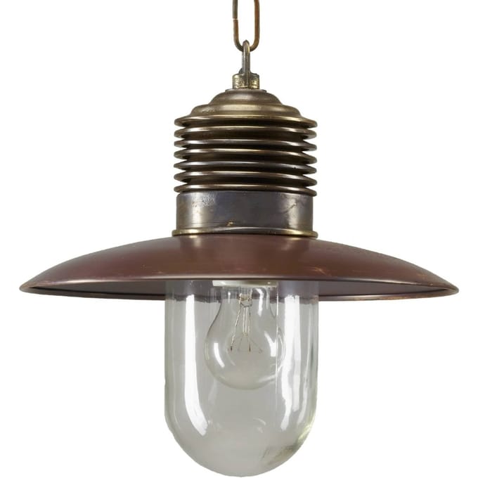K.S. Verlichting Stoere buiten hanglamp Klaus messing/koper