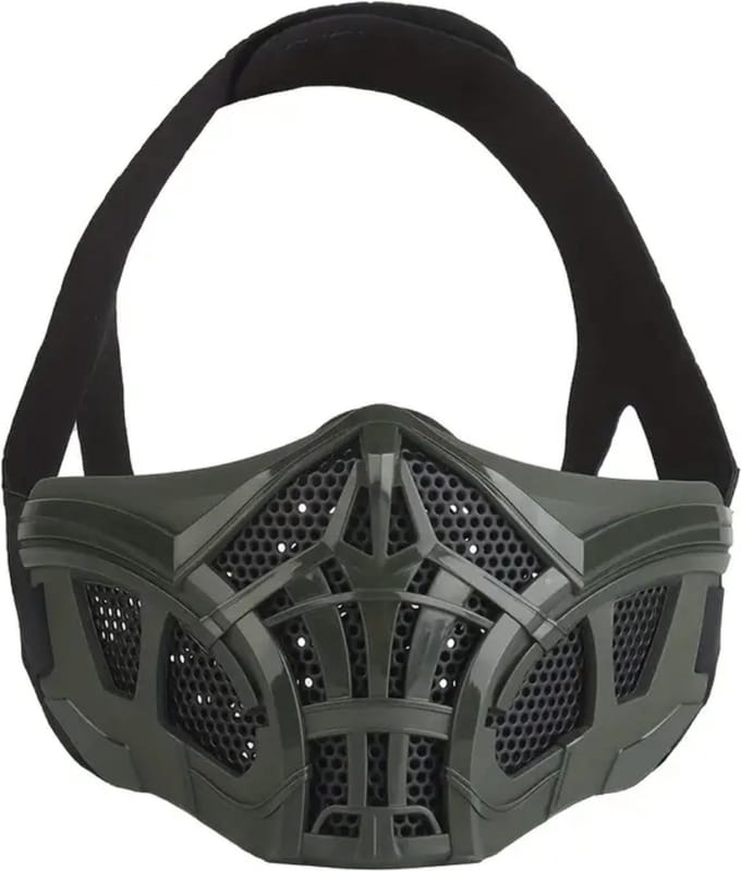 Bovista Airsoft Masker - Paintball - Mask - Tactical Helmet - Helm - Half Face - Groen