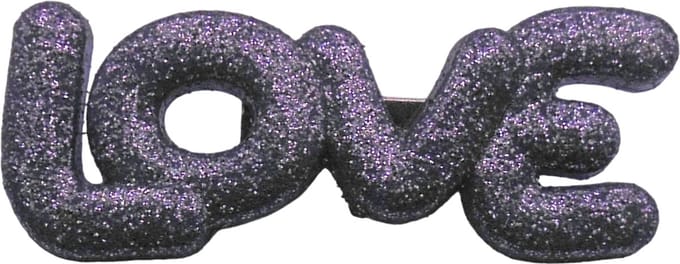 Broche kinderen paars glitter - love