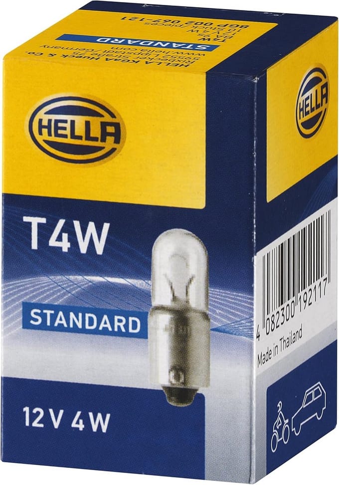 Gloeilamp 12V 4W met BA9-fitting (10 stuks)