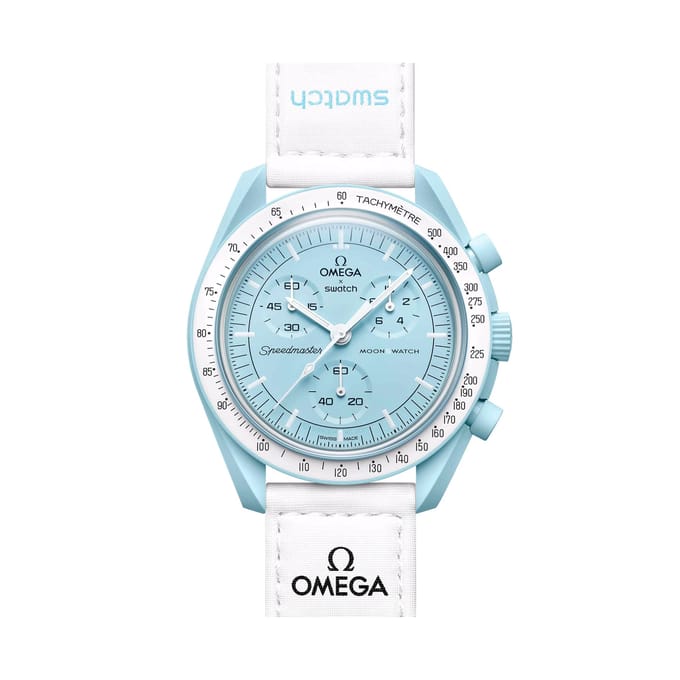 SWATCH Unisex 42mm Blauw Horloge SO33L100 SO33L100 Blue Dial