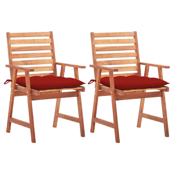 vidaXL - Tuinstoelen - 2 - st - met - kussens - massief - acaciahout