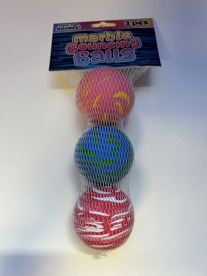 John Toy Marmer stuiterballen 3 in netje
