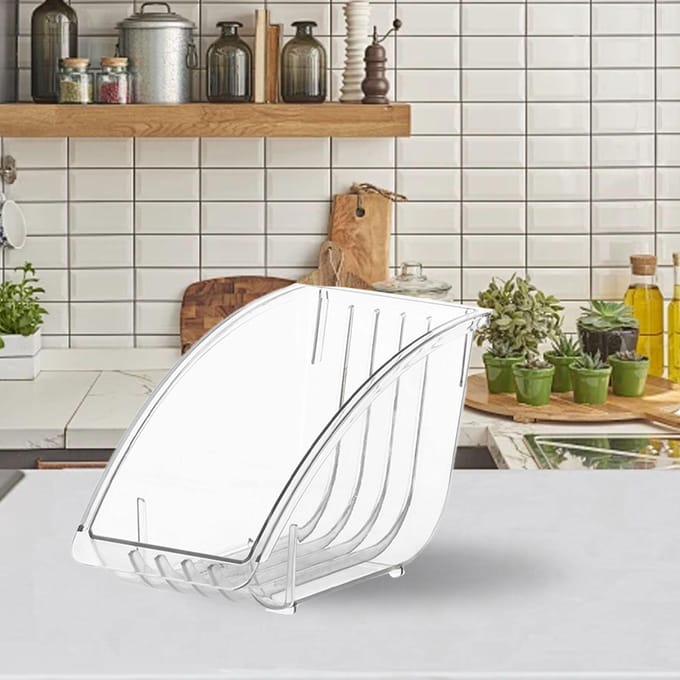 Bordhouder PET Dekselhouder Stabiele Saladebord Organizer Multifunctioneel Bordenrek white