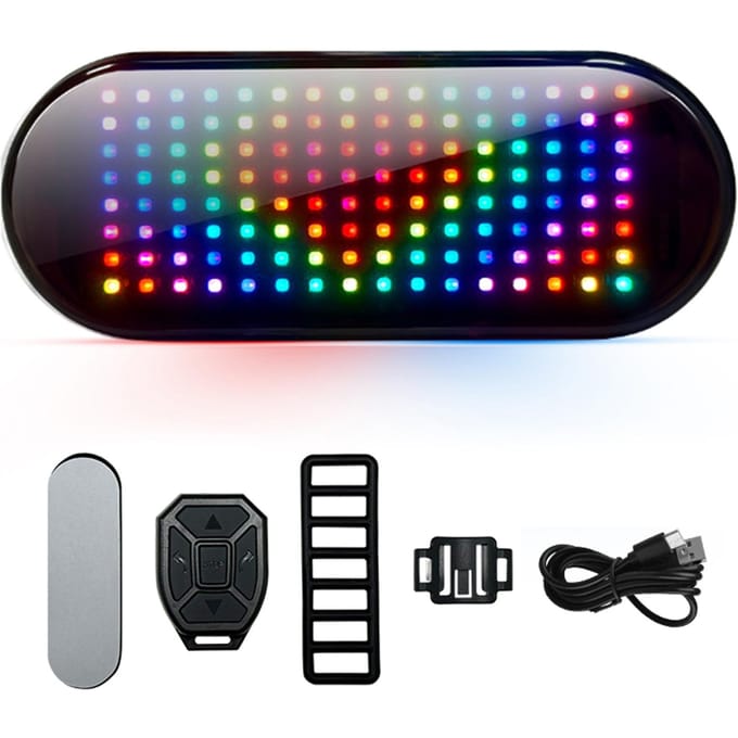 LED Knipperlicht Afstandsbediening Fiets Remlicht met Ingebouwde Batterij 900mAh USB C Oplaadbaar voor Helm Fiets zwart