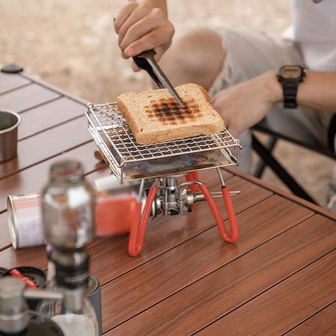 Filet de gril portable pour cuisinière, mini grille de four pliable, support de cuisson pour toasts, support de chauffage, outils de cuisson pour barbecue en plein air M gray