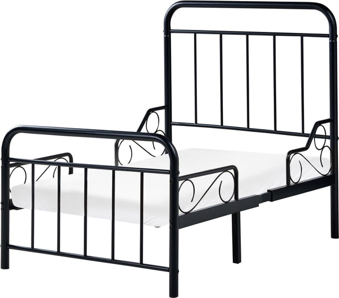 ANAIS - Kinderbed uitschuifbaar - Zwart - 90 x 200 cm - IJzer