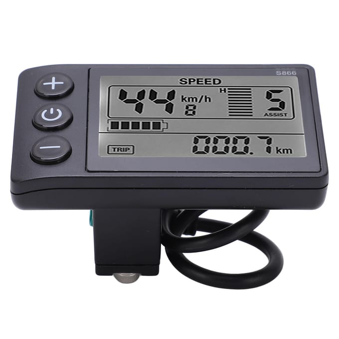 Elektrische fiets S866 LCD-schermmeter 24V 36V 48V Bedieningspaneel met waterbestendige stekker wit