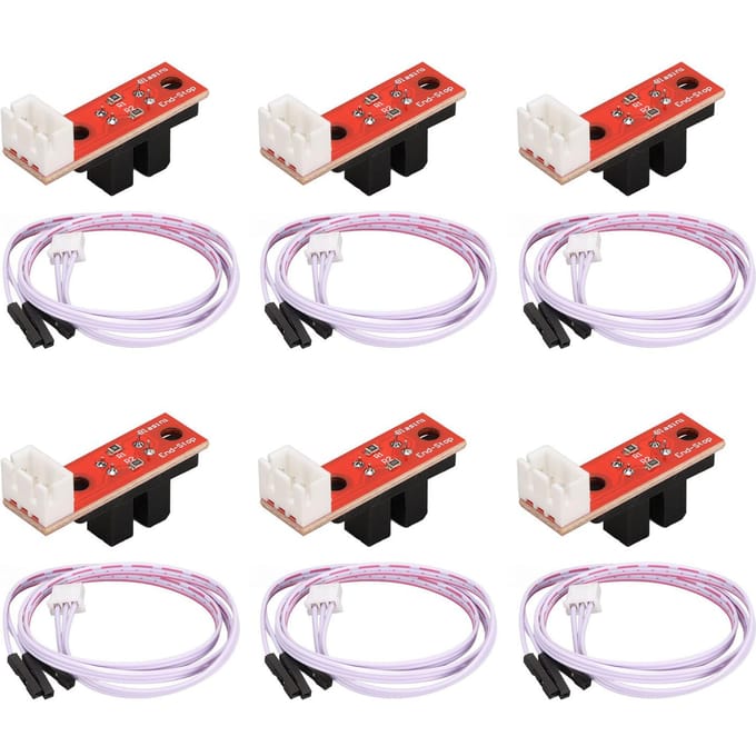 6 Set Optische Eindstop Gevoelig Geluidsvrij 3D Printer Mechanische Optische Eindschakelaar Eindstop 5V white