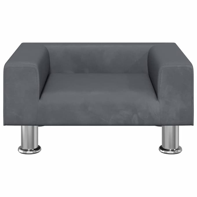 vidaXL - Kinderbank - 50x40x26,5 - cm - fluweel - donkergrijs