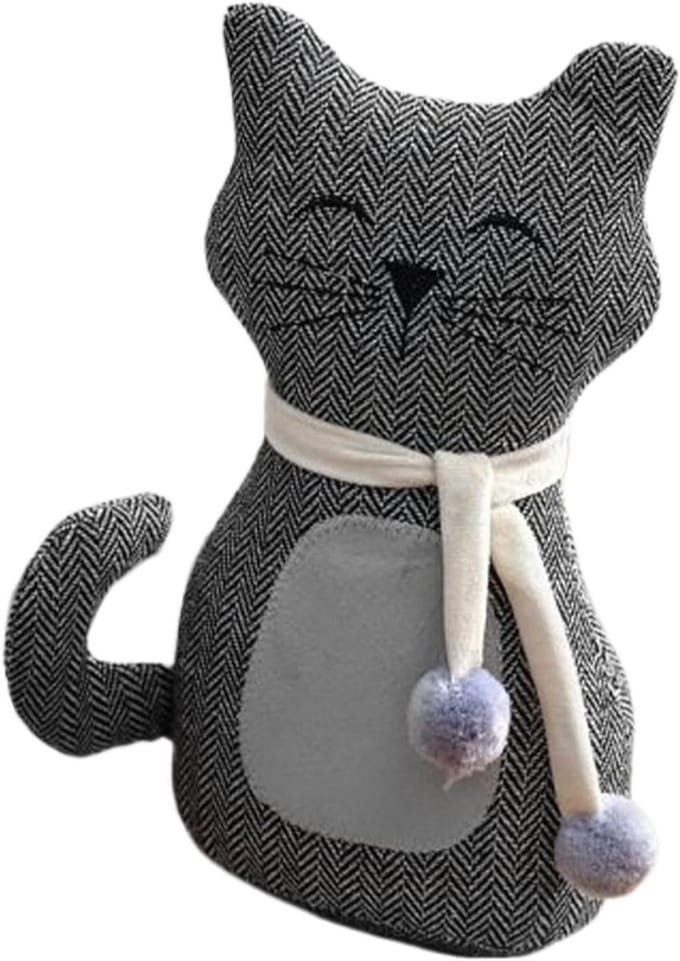 Grappige deurstopper - Katten decoratie - Deuren open houden - Verzwaarde kern - 28.5 cm lengte - Grijs