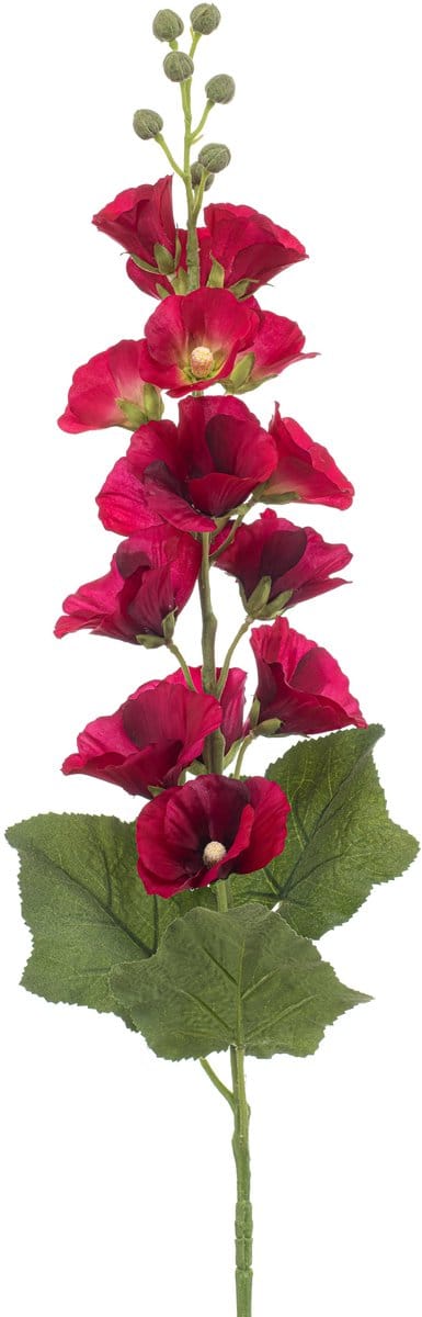 Emerald - Kunstbloem Alcea fuchsia 105cm - Kunstplant voor binnen