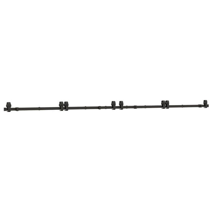 vidaXL - Doos - met - onderdelen - voor - schuifdeur - 366 - cm - staal - zwart