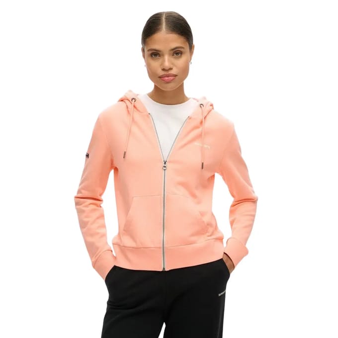 Effen dames hoodie met rits Superdry