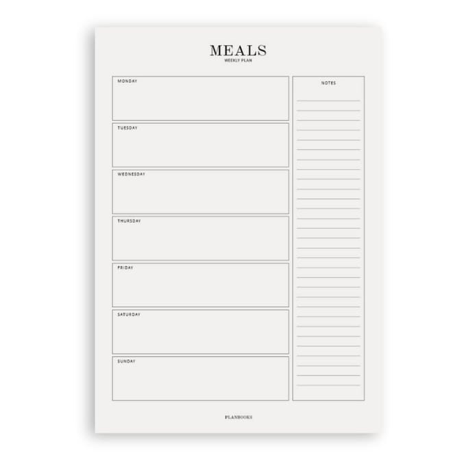 Planbooks - Meal Planner - Maaltijd planner - Voedingsplanner - Weekmenu Planner - Notitieblok A4