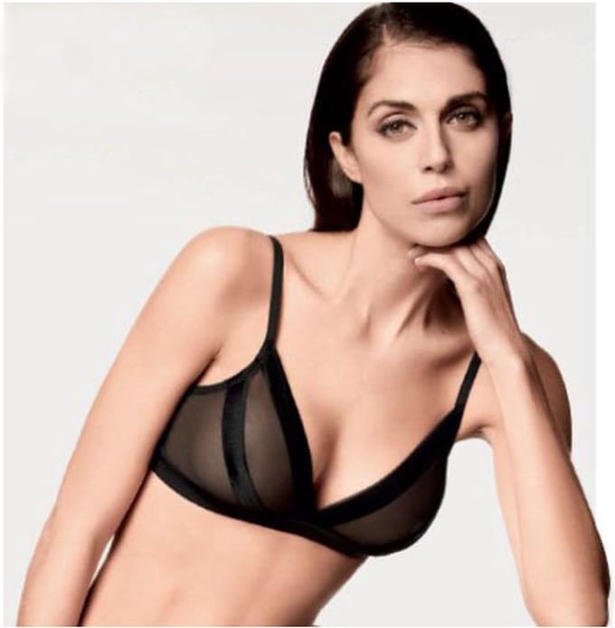 Lormar t-shirt beha, van tule en lycra, zonder beugels, Maat 75B