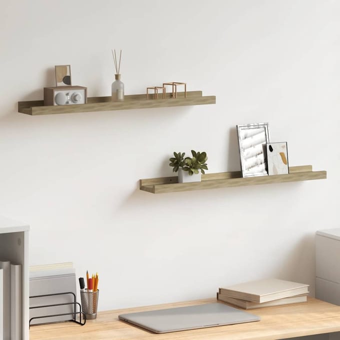 vidaXL - Wandplanken - 2 - st - Sonoma - eiken - 60x9x3 - cm