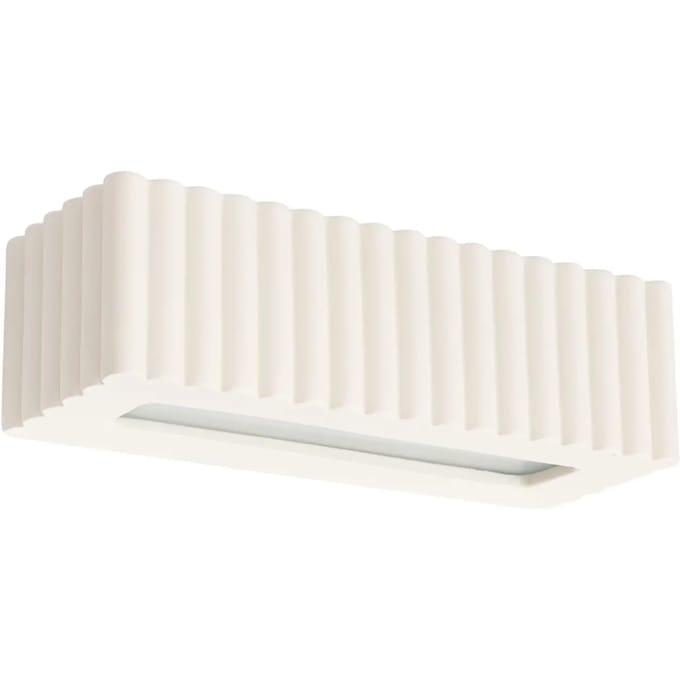 Wandlamp RIGATA met geribbelde keramische kap - Sollux Lighting - IP20 - Beige keramiek behuizing - 34 x 12 x 10 cm - 1 x E27 LED, exclusief lichtbron - Max. 15 W - Moderne wandlamp voor woonkamer, slaapkamer en eetkamer