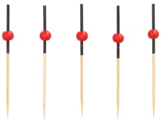 15x 40 Fingerfood prikkers 7 cm Red Pearl