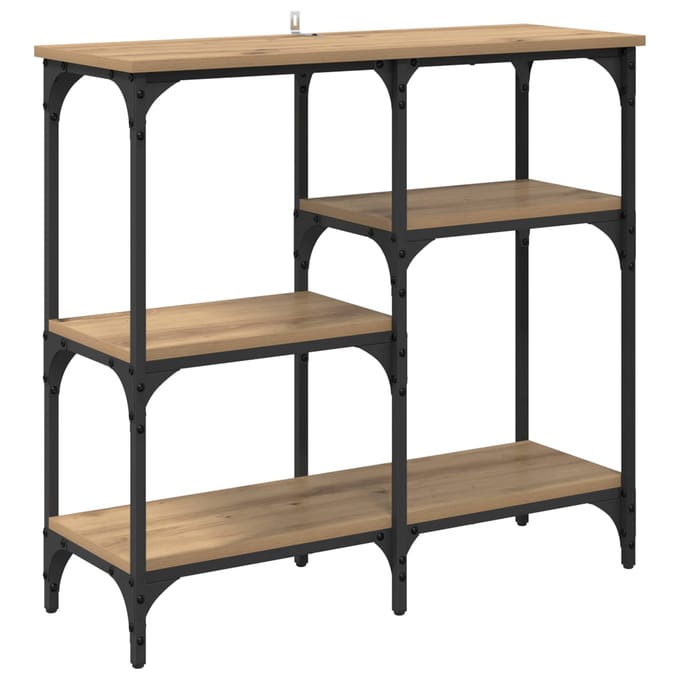 vidaXL - Wandtafel - Artisan - Eiken - 80 - x - 29 - x - 75 - cm - Bewerkt - hout