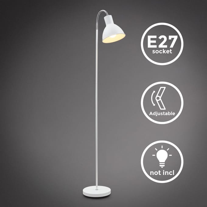 B.K.Licht - Staande lamp - wit - met E27 fitting