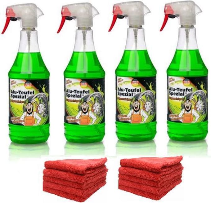 Alu Teufel Speciaal Velgenreiniger 4 x 1L + 10 microvezel